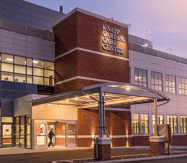 The front entrance of the Knapp Cardiac Care Center