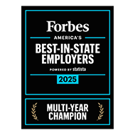 HC-21054_Forbes Best-In-State 2025_Logo Black rectangular logo that reads "Forbes America's Best-In-State Employers, Powered by Statista, 2025 – Multi-Year Champion"